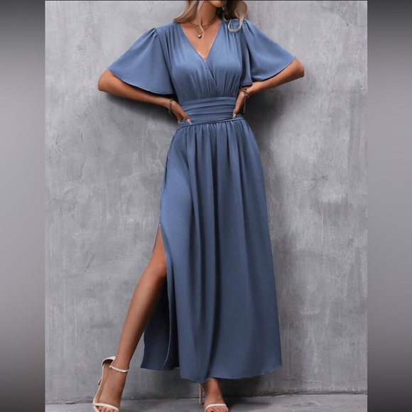 Boho butterfly sleeve slit thigh maxi dress - Picture 16 of 16